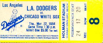 Dodgers vs White Sox 3-22-84.jpg (17478 bytes)